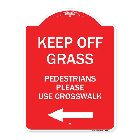 Signmission Designer Series Sign Lawn Boss Sign Stake Kit, Red & White Aluminum Sign, 18" x 24", RW-1824-23888 A-DES-RW-1824-23888